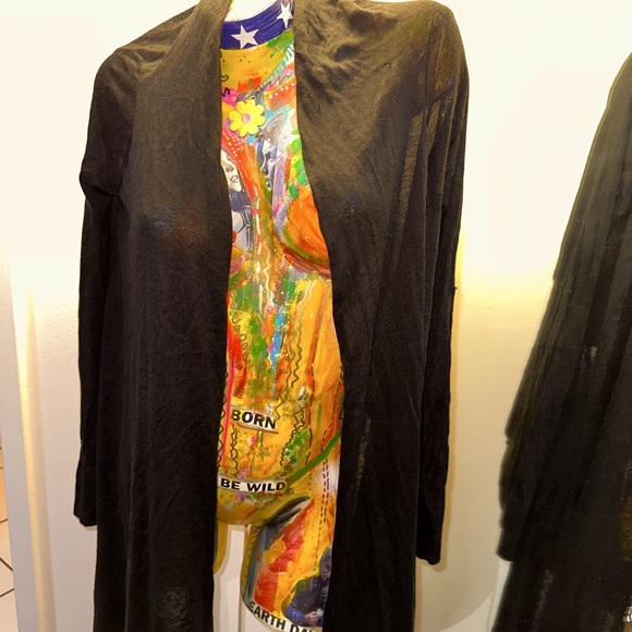 BCBG Black Waterfall Cardigan - Picture 2 of 2
